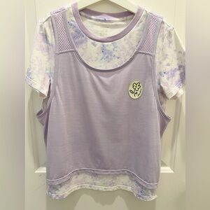 3for$10-Skechers Lavender Layered Top size L/140